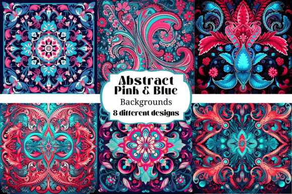 Abstract Pink Blue Ornate Backgrounds: A Designer's Digital Toolkit
