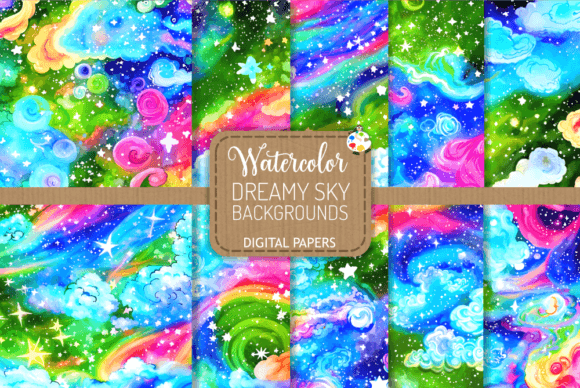 Elevate Your Projects with Dreamy Sky Digital Paper Backgrounds