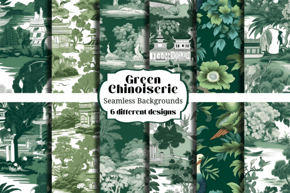 Elevate Your Projects with Green & White Chinoiserie Backgrounds