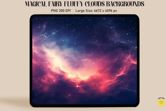Galaxy Sky with Magic Clouds: A Dreamy Backdrop for Digital Design