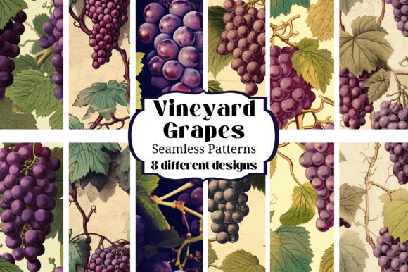 Grapes Vineyard Seamless Backgrounds: A Digital Asset for Rich Design