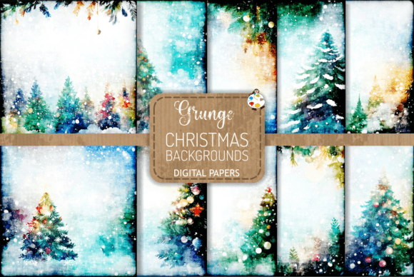 Grunge Christmas Tree Backgrounds for Modern Holiday Design