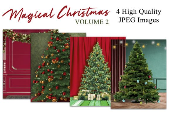 Magical Christmas V2 Digital Backgrounds