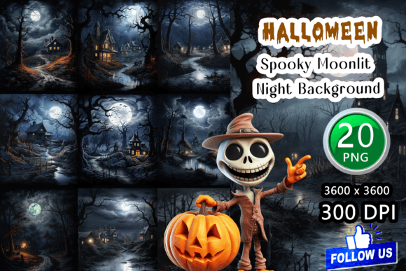 Spooky Moonlit Night Backgrounds: Setting the Stage for Halloween