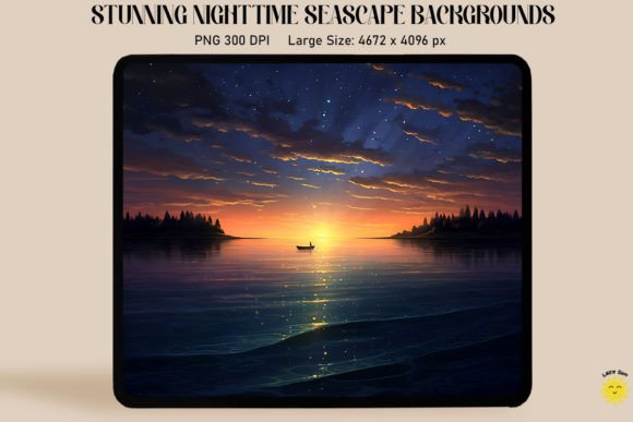 Stunning Nighttime Seascape Backgrounds: Elevate Your Designs