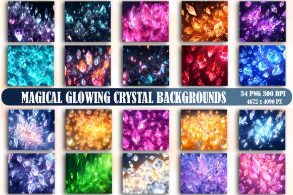 Transform Your Designs with Magical Glowing Crystal Backgrounds