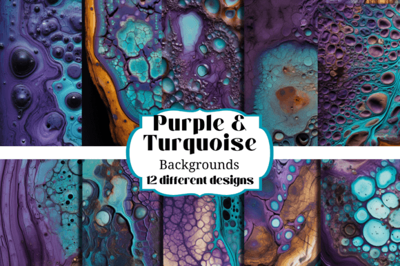 Unleash Your Creativity with Grunge Purple & Turquoise Backgrounds