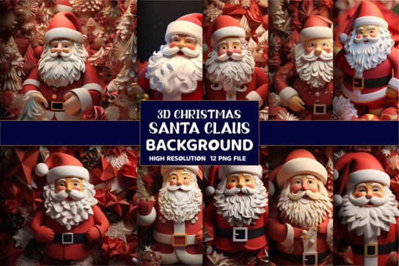 Unwrap the Magic: 3D Christmas Santa Claus Backgrounds for Designers