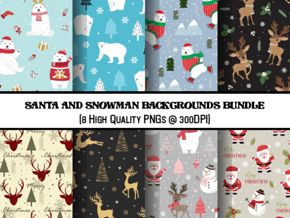 Unwrapping the Santa Claus & Snowman Backgrounds Bundle