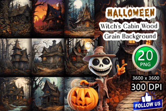 Witch's Cabin Wood Grain Backgrounds: Atmospheric Textures